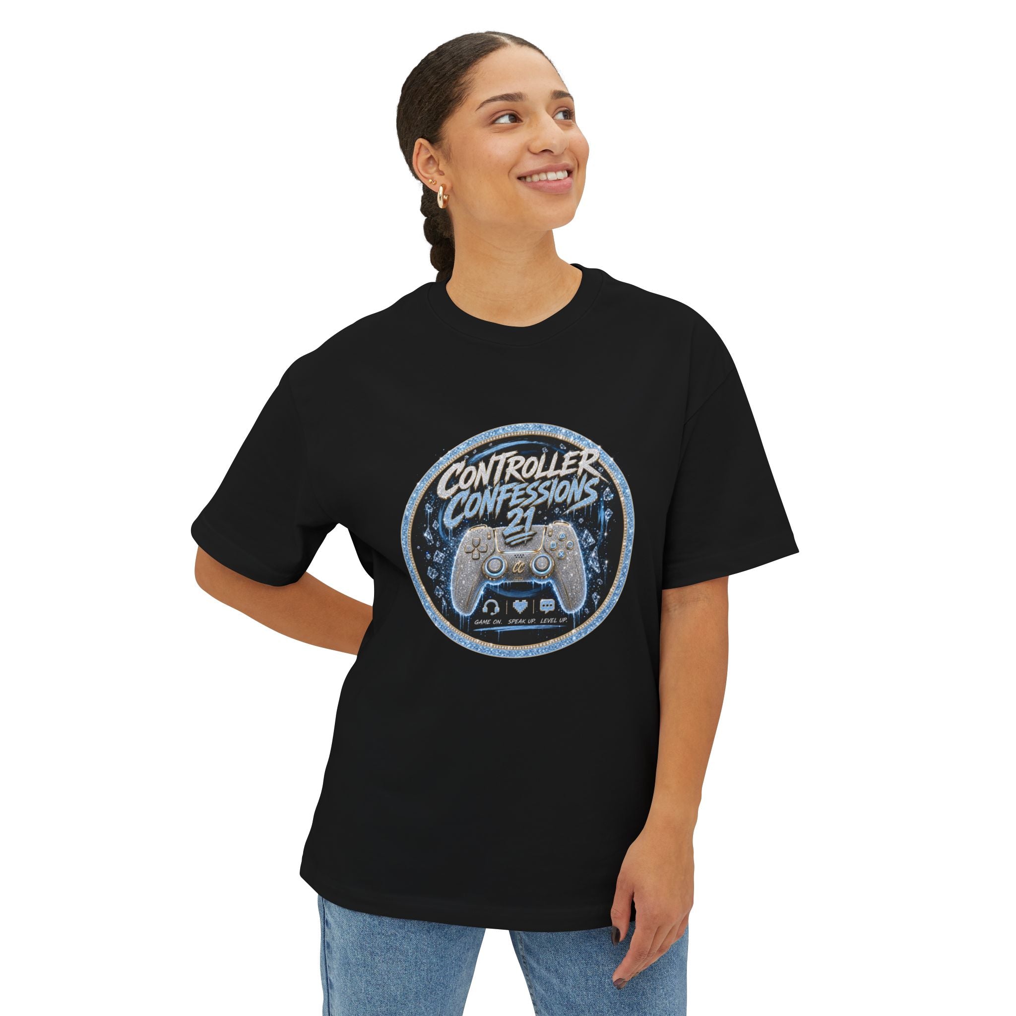 Controller Confessions 21 Oversized Logo Tee | Unisex Gaming Shirt