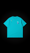 Cyan Pulse Oversized Graphic Tee